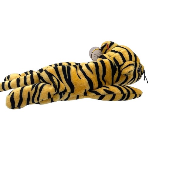 TY Beanie Babies Baby STRIPES the BENGAL TIGER Cat PVC Pellets RETIRED Vintage - Picture 4 of 14